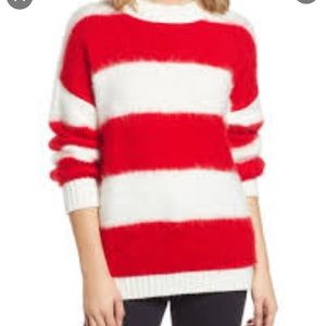 Bp red & white stripe sweater